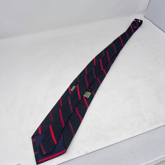 Fabio Fazio 100% Silk Hand Made Men's Tie Geometric Black Red White Lightweight - Picture 5 of 9